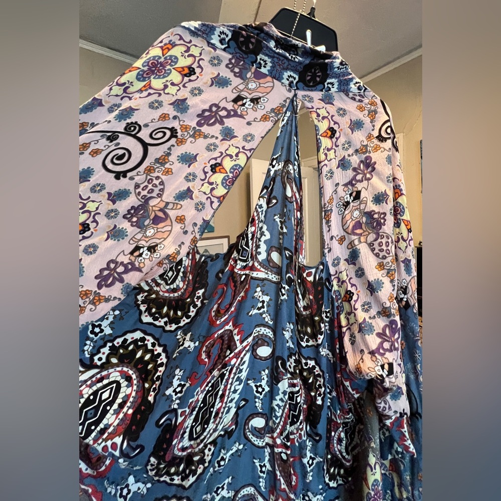 Free People Little Wing Mix Print Kimono Shawl Wrap